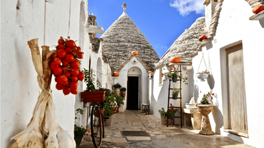 Domčeky trulli v meste Alberobello